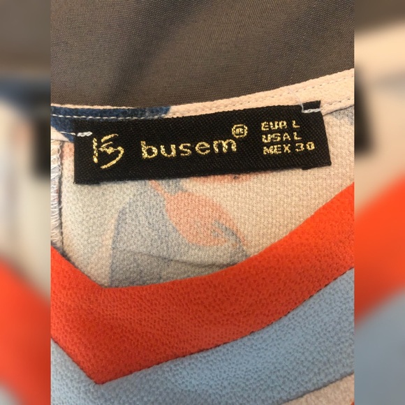 ✨FLOWER PRINT BLUE ORANGE TANK TOP - Picture 3 of 4